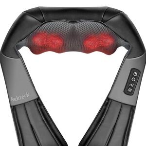 NWT Shiatsu Neck & Back Massager w/Soothing Heat, Nekteck Deep Tissue Massage